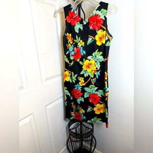 Caribbean Joe Black and Red Halter Sheath Mini Dress